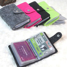 Carteira feminina com porta-cartões, porta-cartões de crédito de lã, de feltro, organizadora e bolso para guardar cartões de visita 2024 - compre barato