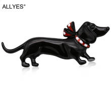ALLYES Black Dog Brooches For Women Jewelry Cute Fashion Female Clothes Costume Collar Hat Enamel Pin Animal Brooch 2024 - buy cheap