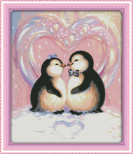 Набор для вышивки крестиком love of penguins 14ct 11ct предварительно штампованный холст вышивка крестиком животное сделай сам ручная работа рукоделие 2024 - купить недорого