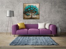 Hand Painted Modern Tree Art Decoration Oil Painting On Canvas Handmade Landscape Wall Art Plant Pictures for Living Room Decor 2024 - buy cheap