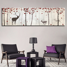 Imagens de tela decoração caseira 1 peça animal deers pinturas hd impressões faixa floresta clara folhas caçadas poster arte para parede do quarto 2024 - compre barato