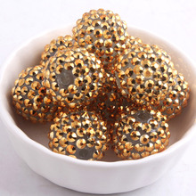 Kwoi vita Fashion 20mm 100pcs/lot gold color chunky resin rhinestone ball beads. 2024 - buy cheap