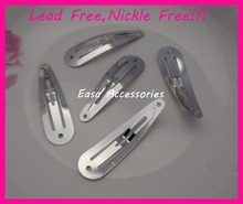 100PCS 6.0cm 2.35" Silver Finish Plain Round Head Metal Snap Clip with small hole at lead free and nickle free,Bargain for Bulk 2024 - buy cheap
