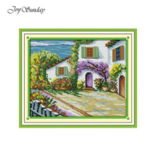 Pintura de paisaje de punto de cruz, de paisaje de punto de cruz Kit de bordado, estampado de DMC, 11CT, 14ct 2024 - compra barato