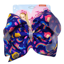 8" Jojo Siwa Bows Mermaid Grosgrain Ribbon Rainbow Handmad Hairpin Party Hair Clip for Kids Unicorn Hair Accessories 2024 - buy cheap