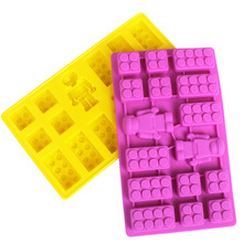 16 buracos robô tijolo blocos de construção chocolate molde silicone diy gelo cubo bandeja bolo ferramentas moldes fondant 2024 - compre barato