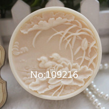 Pato con flor de loto (ZX97), jabón hecho a mano, moldes para artesanía, molde de silicona para manualidades, 1 Uds., venta al por mayor 2024 - compra barato