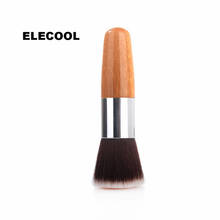 Кисти для макияжа ELECOOL с плоской круглой головкой, косметическая кисть для румян, контура, тонального крема BB, инструменты для макияжа с деревянной ручкой 2024 - купить недорого