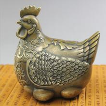 Bedford de cobre de bronze do zodíaco frango galinha frango auspicioso Ano Novo Lunar boa sorte antigo ornamentos antigos grátis 2024 - compre barato