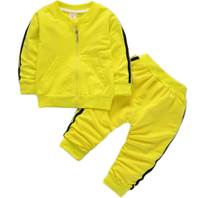 Весенне-осенние комплекты одежды для маленьких девочек детская одежда детская куртка в полоску для мальчиков, пальто, свитер + штаны, спортивный костюм хлопковые костюмы 2024 - купить недорого