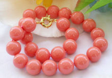charming Fashion Jewelry Genuine 8mm South Sea Coral Round Beads Necklace 18'' AAA shipping free 2024 - buy cheap