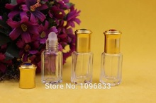Botellas octogonales de cristal de 6CC, 6ML con Roll on, botellas de Aroma, rollo de Perfume, viales de embalaje de aceite esencial, 50 unids/lote 2024 - compra barato