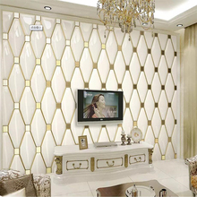 Beibehang personalizado 3d papel de parede murais decoração casa sala estar quarto tridimensional simples europeu ouro macio mural 2024 - compre barato