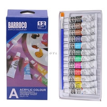 Juego de pintura acrílica profesional, 6 ML, 12 colores, pincel de mano para pintura de pared 2024 - compra barato