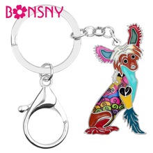 Bonsny chaveiro de liga metálica, chaveiro com cresso, joia estilosa de animais de estimação para mulheres e meninas 2024 - compre barato