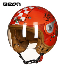 Beon-capacete vintage para motociclismo, modelo off road, motocross, vespa, capacete aberto 2024 - compre barato