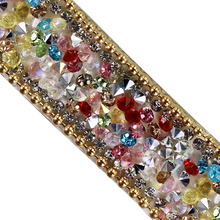 10yards Beaded Diamond Hotfix Rhinestones Trim Chain Iron on Crystal Reel Chain Stickers for Sewing Clothes Shoes Decorated 2024 - buy cheap