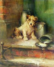 Pintura al óleo sobre lienzo de animales para pared, pintura Vertical sin marco para decoración del hogar, perro encantador, cachorro, comer leche 2024 - compra barato