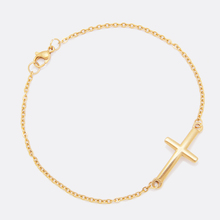 Pulseiras e braceletes de aço inoxidável, cor prata/dourada, cruz, para mulheres, dobrável, presente de natal 2024 - compre barato