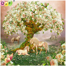 DPF DIY unicorn 5D diamond painting cross stitch needlework diamond mosaic kit square home decor diamond embroidery crafts gift 2024 - buy cheap