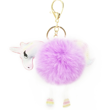 Lovely Pu Unicorn Keychain Pendant Plush Balls Women Trinkets Accessories Decorative for Bags Fashion Pompom Charming KeyRings 2024 - buy cheap