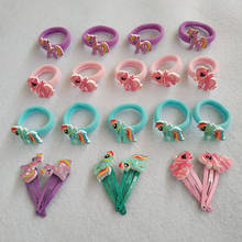 20PC/Set Pink  Basic Rubber Band Children Cartoon Set hairpin Kids Elastic Hair Band Girls Hair Clip Pin Hair Accessories Gift 2024 - buy cheap