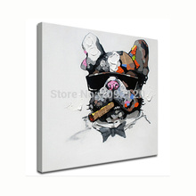 Cool Smoking Dog Hot Sell Painting Home Decor Animal Paintings Oil Picture Pop Art Decoration For Living Room 2024 - buy cheap