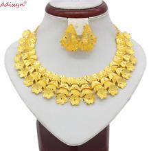 Adixyn-Conjunto de collar y pendientes de árbol para mujer, joyería de Color dorado/Cobre, regalos de boda nupciales africanos/etíopes, N06088 2024 - compra barato