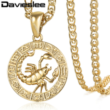 Davieslee-colgante con signo de horóscopo escorpio para mujer, collar con constelación de oro, joyería para mujer, venta al por mayor, DGP364 2024 - compra barato