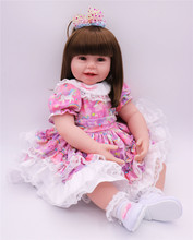 Силиконовые куклы для маленьких девочек, 58 см, виниловые куклы принцессы для малышей, живые куклы для детей, подарок с черным платьем, bebes reborn 2024 - купить недорого