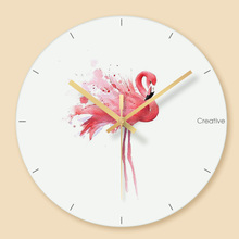 Fashion Clock Kids Room Decorative Wall Clock Flamingos Cartoon Glass Wall Clock Home Decoration Nordic style Flamingo Decor 2024 - buy cheap
