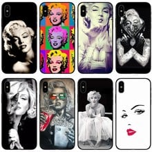 Marilyn Monroe With a Cat and friend Lovely Soft Silicone black Phone Case For iPhone 6 6plus 7 8plus 5 5S 5C SE X XS XR XS Max 2024 - buy cheap