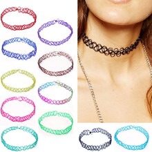 Cute Girls 100 Pcs/lot Vintage Tattoo Choker Necklace Women Gothic Stretch Weave Necklaces Female Jewelry Wedding Party Gift 2024 - buy cheap