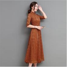 Summer Autumn Vietnam AoDai women elegant retro chinese traditional dress silk cotton cheongsam lady wedding casual design qipao 2024 - buy cheap