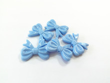 Wholesale Small Bow Beads!   30mm*23mm  240pcs/lot  Pastel Sky Blue  Acrylic Small Bow Beads 2024 - buy cheap