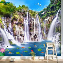 Beibehang gran papel pintado personalizado paisaje cascada madera puente 3D paisaje pared decorativa 2024 - compra barato