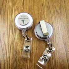 Atrial Fibrillation ID Badge Reel for Docter Nurse Teacher Student retractable recoil id badge holder office work fun 2024 - buy cheap