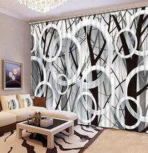 Cortina 3D circular para decoración del hogar, cortina de ventana con ramas, foto 3D, Blackout puro, para sala de estar, cortinas 3D 2024 - compra barato