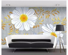 Personalizado foto papel 3d papel pintado para paredes 3 d moderno a mano flor natural mural FONDO DE tv papel tapiz de decoración del hogar 2024 - compra barato