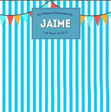 custom Photocall Lona Comunion Fiesta Blue Stripe backgrounds High quality Computer print party backdrop 2024 - buy cheap