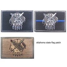 Remendo bordado bandeira dos eua oklahoma emblema militar tático aplique emblema bordado 2024 - compre barato