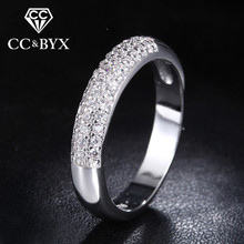 Fashion Jewelry Rings for Women Bijoux Row Drilling Line White Gold Color Party Rings with Austrian Crystal Best Gift CC037 2024 - buy cheap