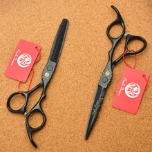 Tesoura de cabeleireiro 6 ''roxo dragon japonês 440c preta, para corte de cabelos z1010, profissional, para cabelos humanos 2024 - compre barato