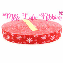 Sino de natal/fita elástica estampada, 5/8 "16mm, padrão de neve/papai, fita presente diy, rolo de 10 jardas 2024 - compre barato