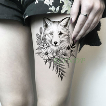 Водостойкая временная татуировка, наклейка, волк, цветок, роза, искусственная татуировка, крутая флэш-татуировка, временная татуировка, боди-арт для девочек, женщин, мужчин 2024 - купить недорого