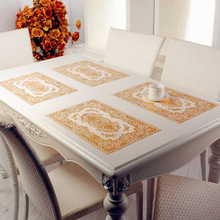 Mantel Individual de PVC dorado y plateado para mesa, tapete de tela para bebidas, soporte para tazas, tapete navideño, posavasos para comedor y cocina 2024 - compra barato