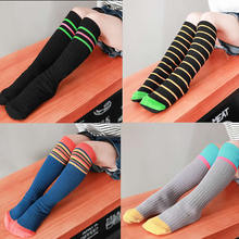 Children leg warm new cotton knee high socks resistance pilling composite color socks children wind stripe baby knee-high socks 2024 - buy cheap