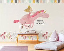 beibehang Photo mural wallpaper Warm sweet princess unicorn children's room background wall papel de parede 3d wallpaper tapety 2024 - buy cheap