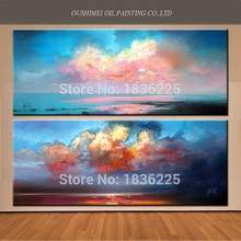 Wall Abstract Handmade High Quality Beautiful Landscape Abstract Sky Oil Painting On Canvas Wall Decor Painting 2024 - buy cheap