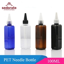 Sedorate-botella Pet cuadrada de plástico rellenable, botella rellenable, con cuentagotas, JX073-1, 10 unidades/lote, 100ML 2024 - compra barato